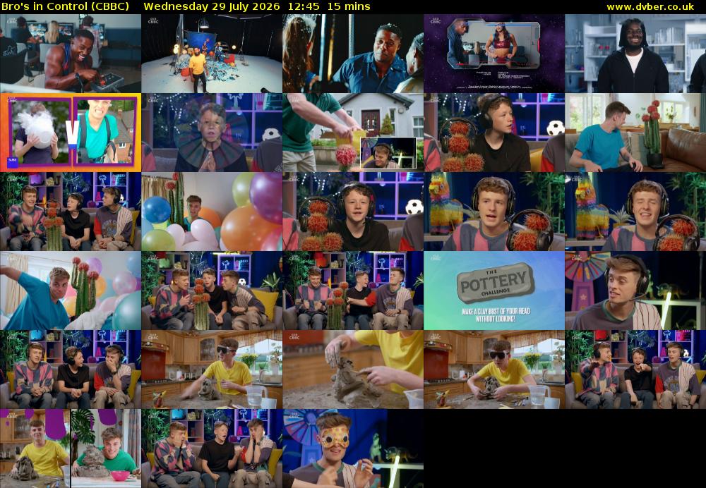 Bro's In Control (CBBC) Wednesday 29 July 2026 12:45 - 13:00
