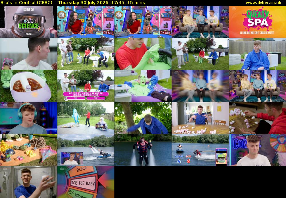 Bro's In Control (CBBC) Thursday 30 July 2026 17:45 - 18:00