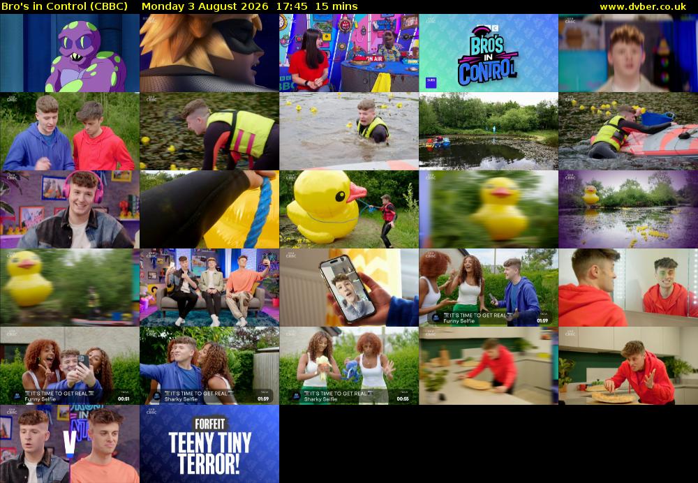 Bro's In Control (CBBC) Monday 3 August 2026 17:45 - 18:00
