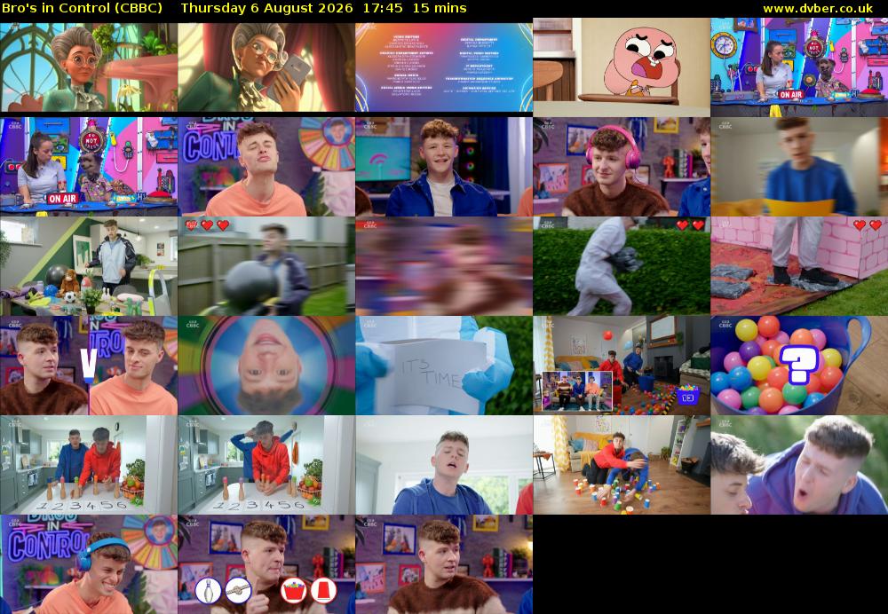 Bro's In Control (CBBC) Thursday 6 August 2026 17:45 - 18:00