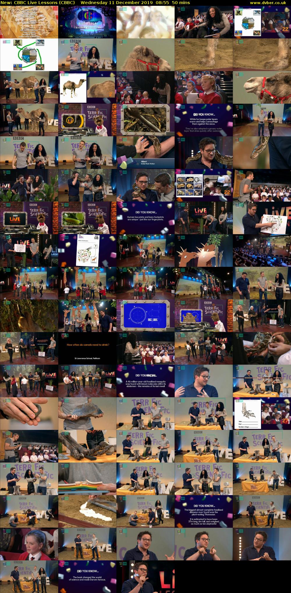 CBBC Live Lessons (CBBC) Wednesday 11 December 2019 08:55 - 09:45