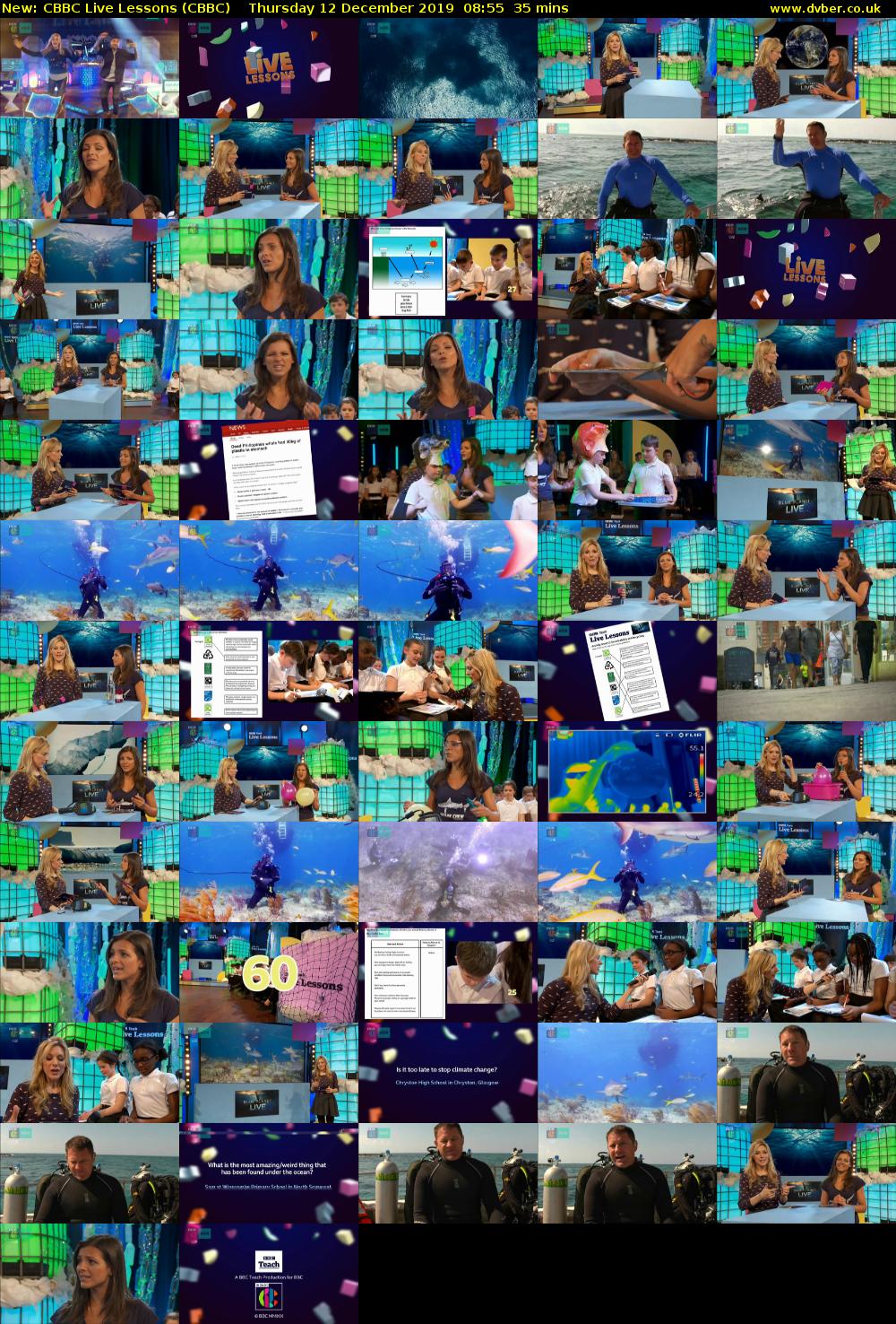 CBBC Live Lessons (CBBC) Thursday 12 December 2019 08:55 - 09:30
