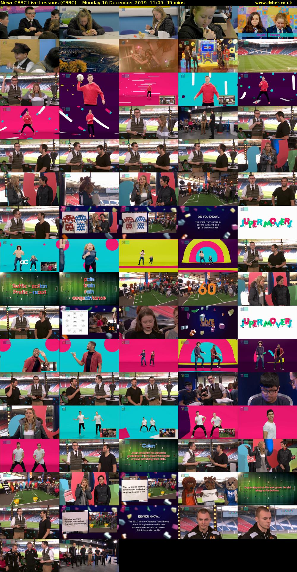 CBBC Live Lessons (CBBC) Monday 16 December 2019 11:05 - 11:50