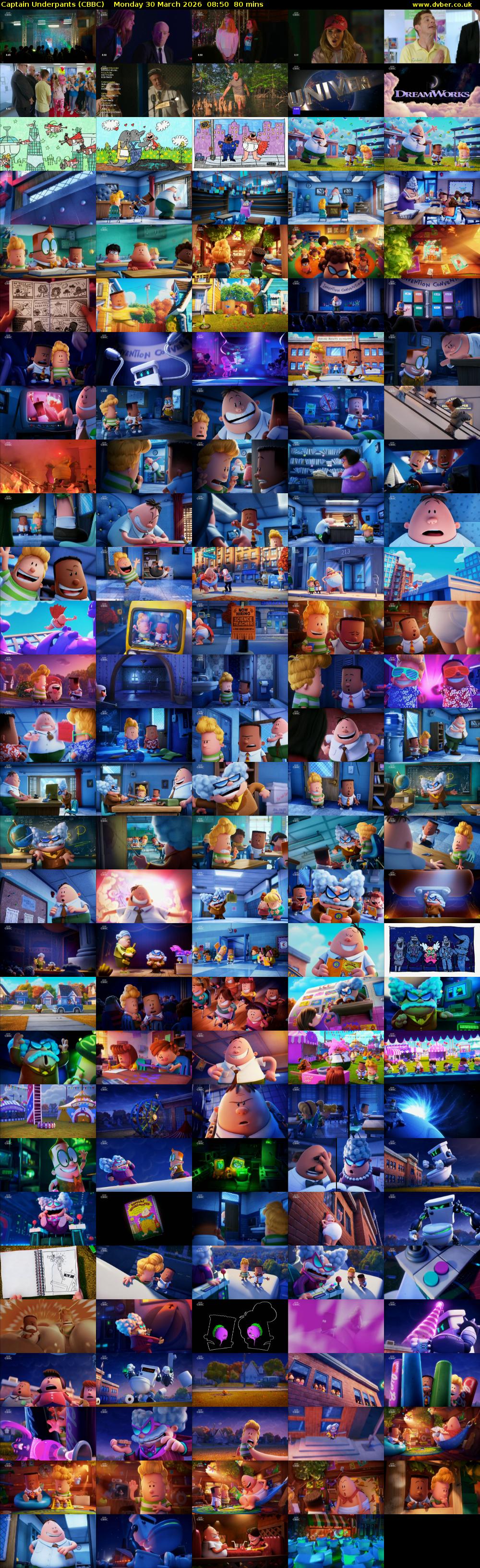 Captain Underpants (CBBC) Monday 30 March 2026 08:50 - 10:10