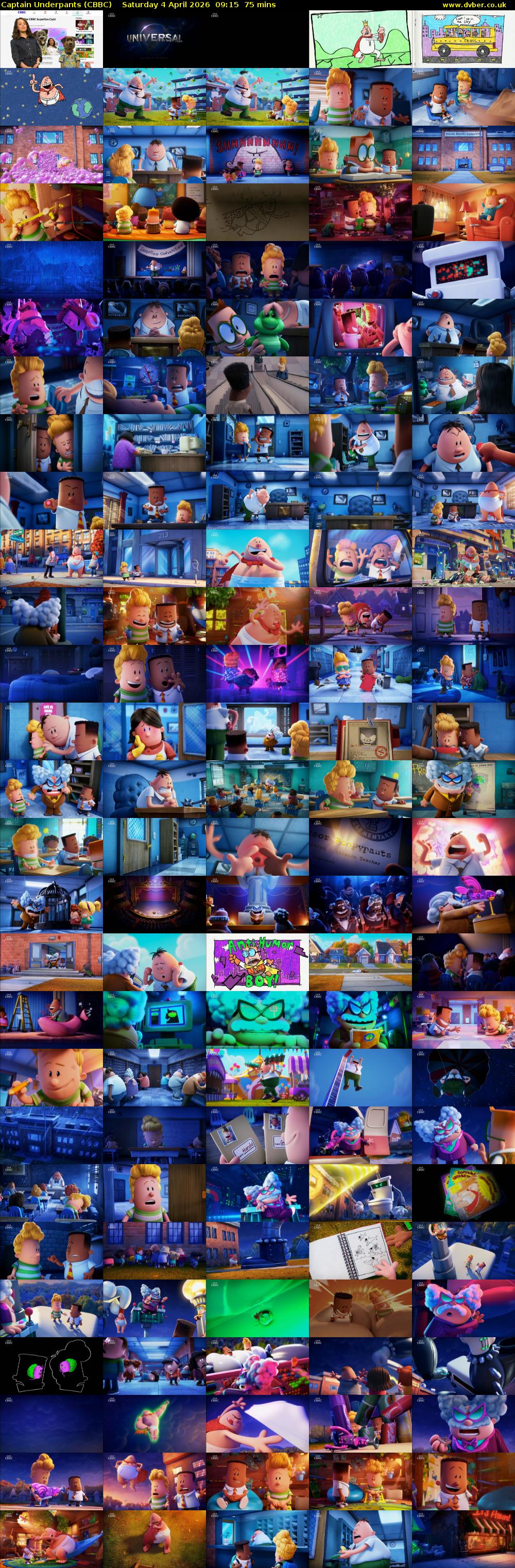 Captain Underpants (CBBC) Saturday 4 April 2026 09:15 - 10:30