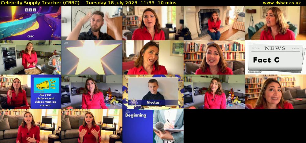 Celebrity Supply Teacher (CBBC) Tuesday 18 July 2023 11:35 - 11:45