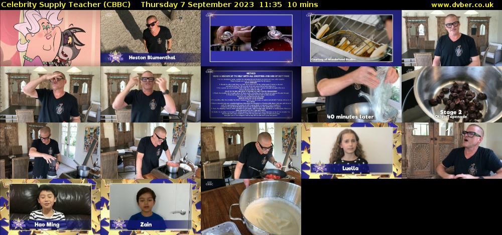 Celebrity Supply Teacher (CBBC) Thursday 7 September 2023 11:35 - 11:45