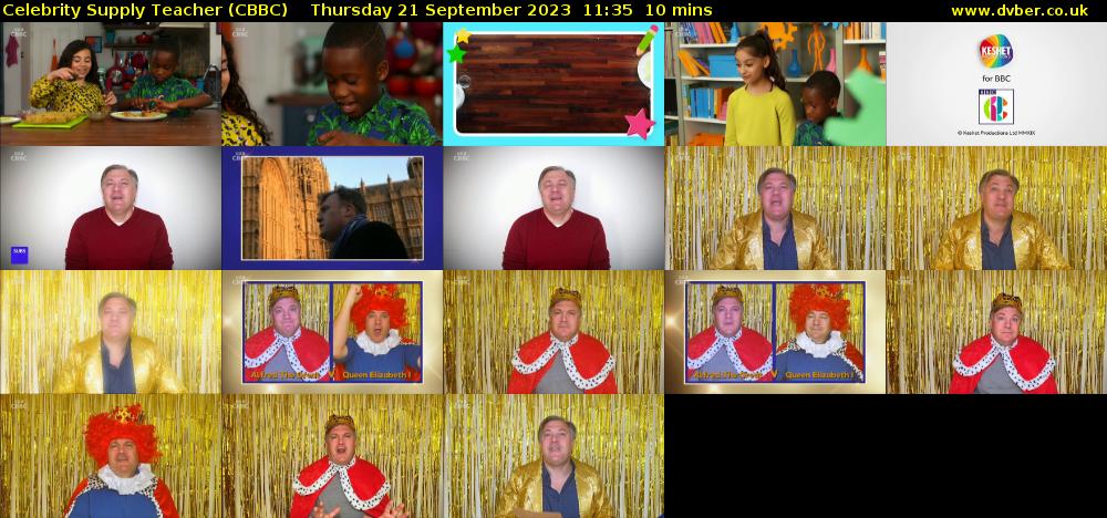 Celebrity Supply Teacher (CBBC) Thursday 21 September 2023 11:35 - 11:45