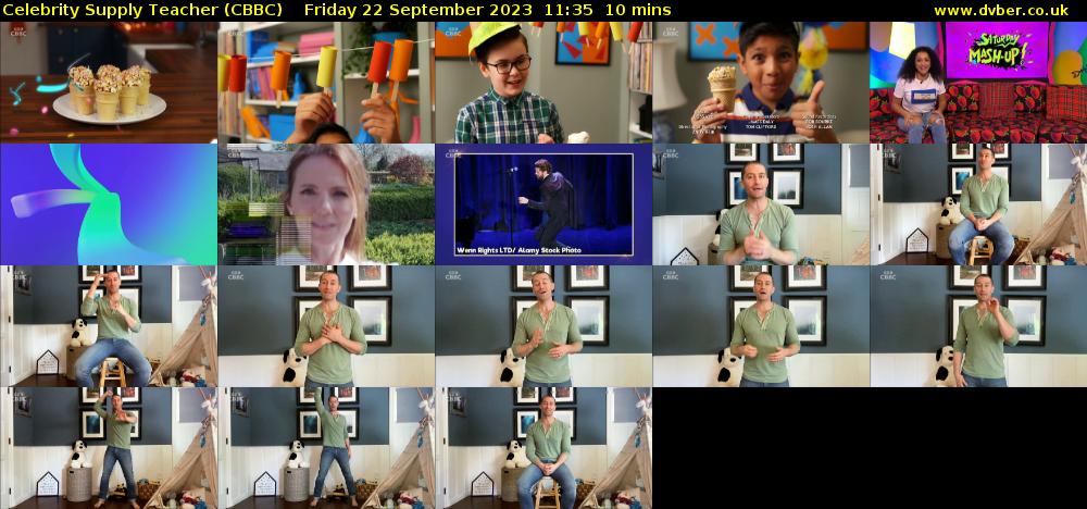 Celebrity Supply Teacher (CBBC) Friday 22 September 2023 11:35 - 11:45