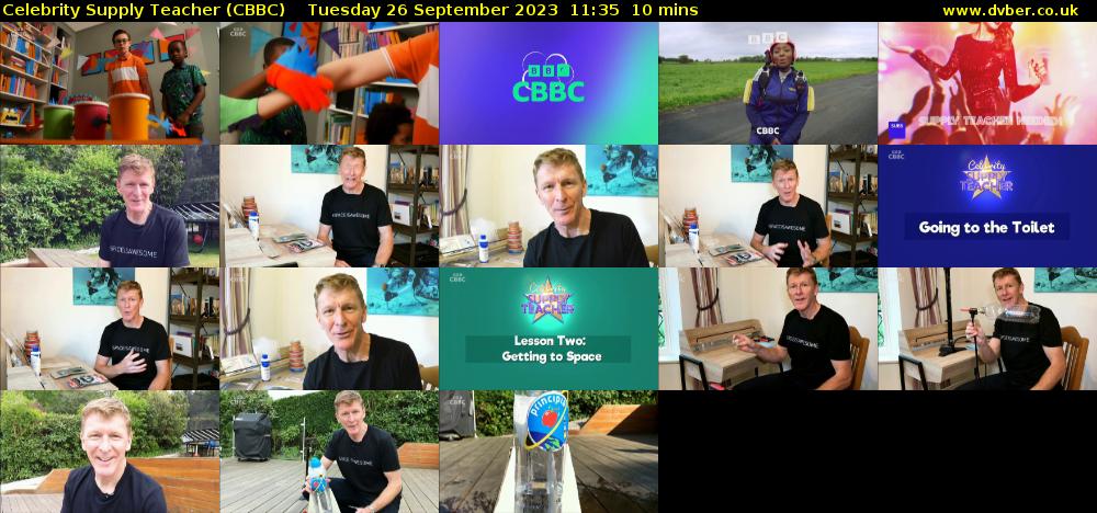 Celebrity Supply Teacher (CBBC) Tuesday 26 September 2023 11:35 - 11:45