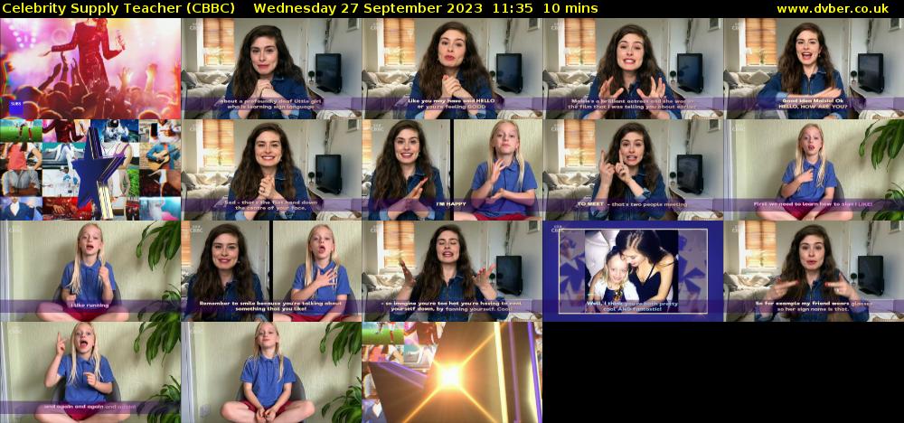 Celebrity Supply Teacher (CBBC) Wednesday 27 September 2023 11:35 - 11:45