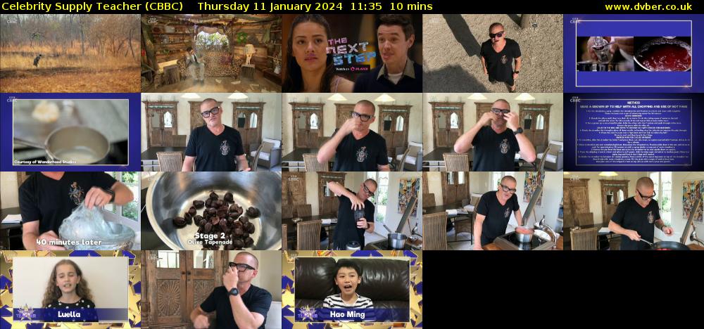 Celebrity Supply Teacher (CBBC) Thursday 11 January 2024 11:35 - 11:45