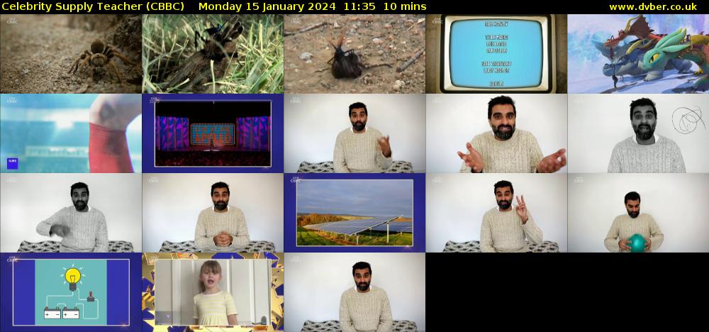Celebrity Supply Teacher (CBBC) Monday 15 January 2024 11:35 - 11:45
