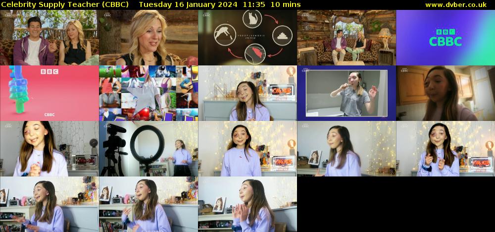 Celebrity Supply Teacher (CBBC) Tuesday 16 January 2024 11:35 - 11:45