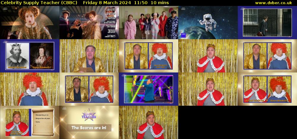Celebrity Supply Teacher (CBBC) Friday 8 March 2024 11:50 - 12:00