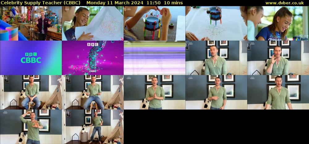 Celebrity Supply Teacher (CBBC) Monday 11 March 2024 11:50 - 12:00