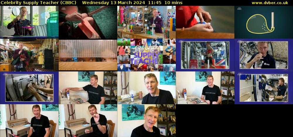 Celebrity Supply Teacher (CBBC) Wednesday 13 March 2024 11:45 - 11:55