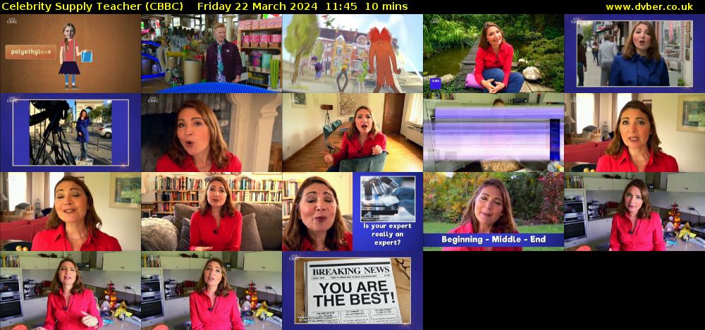 Celebrity Supply Teacher (CBBC) Friday 22 March 2024 11:45 - 11:55