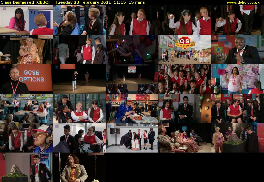 Class Dismissed (CBBC) Tuesday 23 February 2021 11:15 - 11:30