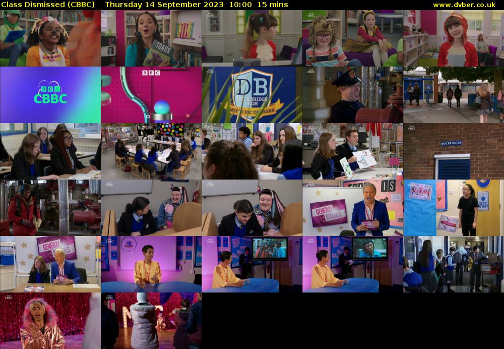 Class Dismissed (CBBC) Thursday 14 September 2023 10:00 - 10:15