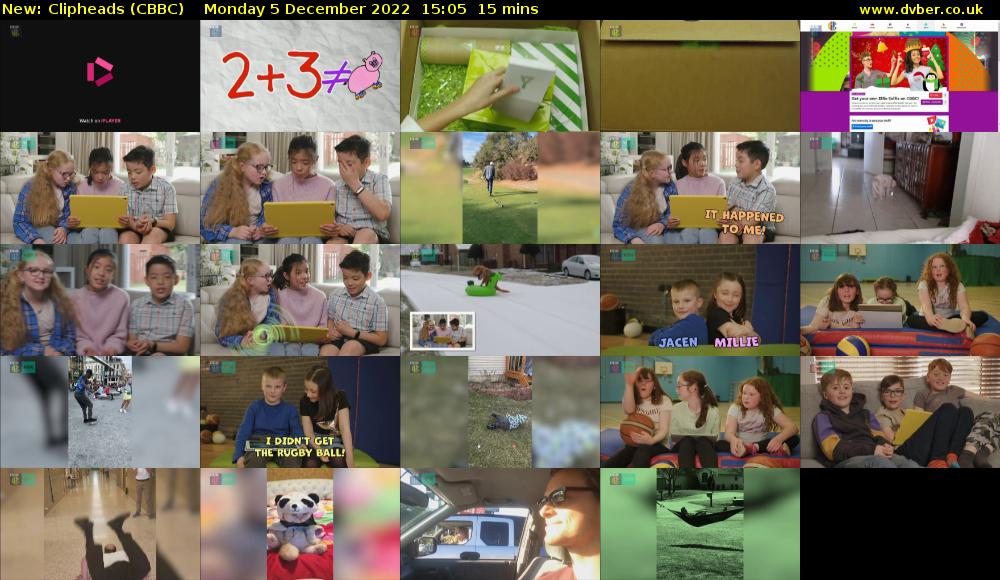 Clipheads (CBBC) Monday 5 December 2022 15:05 - 15:20