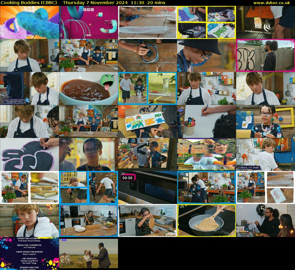 Cooking Buddies (CBBC) Thursday 7 November 2024 11:30 - 11:50
