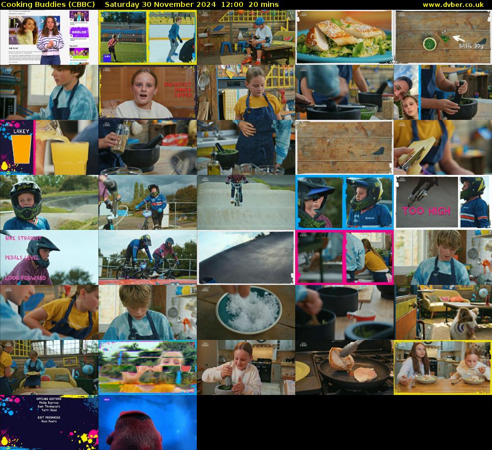 Cooking Buddies (CBBC) Saturday 30 November 2024 12:00 - 12:20