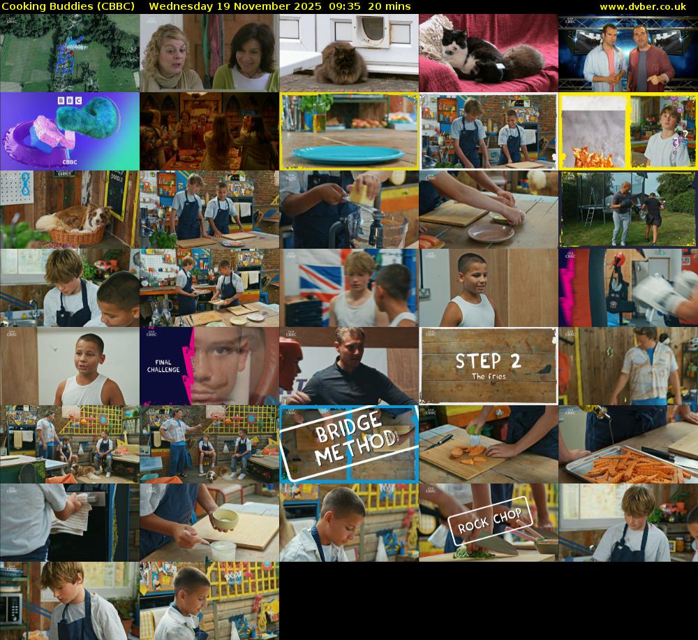 Cooking Buddies (CBBC) Wednesday 19 November 2025 09:35 - 09:55