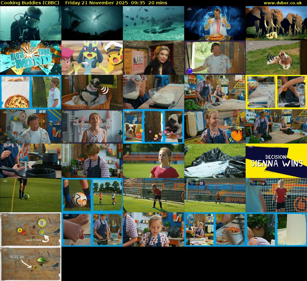 Cooking Buddies (CBBC) Friday 21 November 2025 09:35 - 09:55