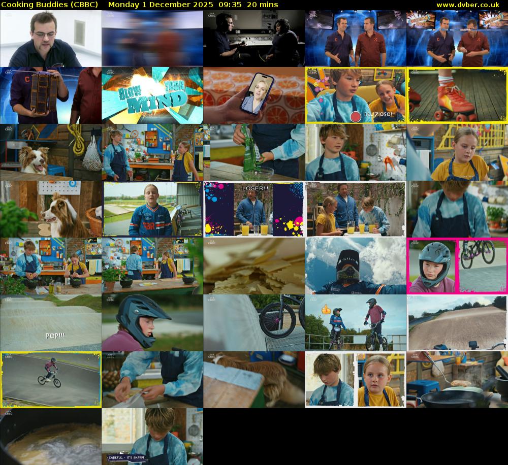 Cooking Buddies (CBBC) Monday 1 December 2025 09:35 - 09:55