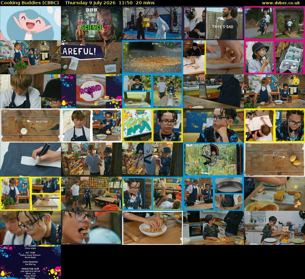 Cooking Buddies (CBBC) Thursday 9 July 2026 11:50 - 12:10