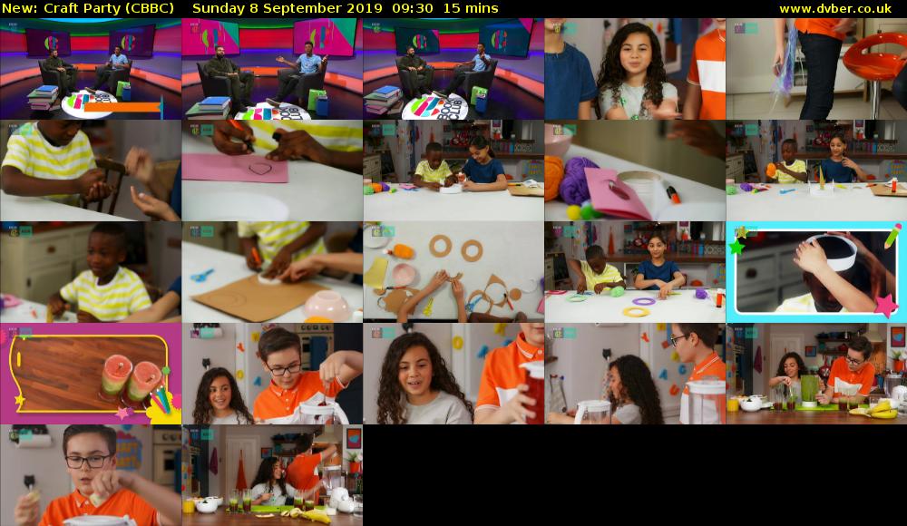 Craft Party (CBBC) Sunday 8 September 2019 09:30 - 09:45