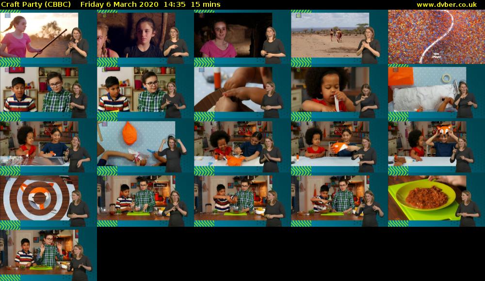 Craft Party (CBBC) Friday 6 March 2020 14:35 - 14:50