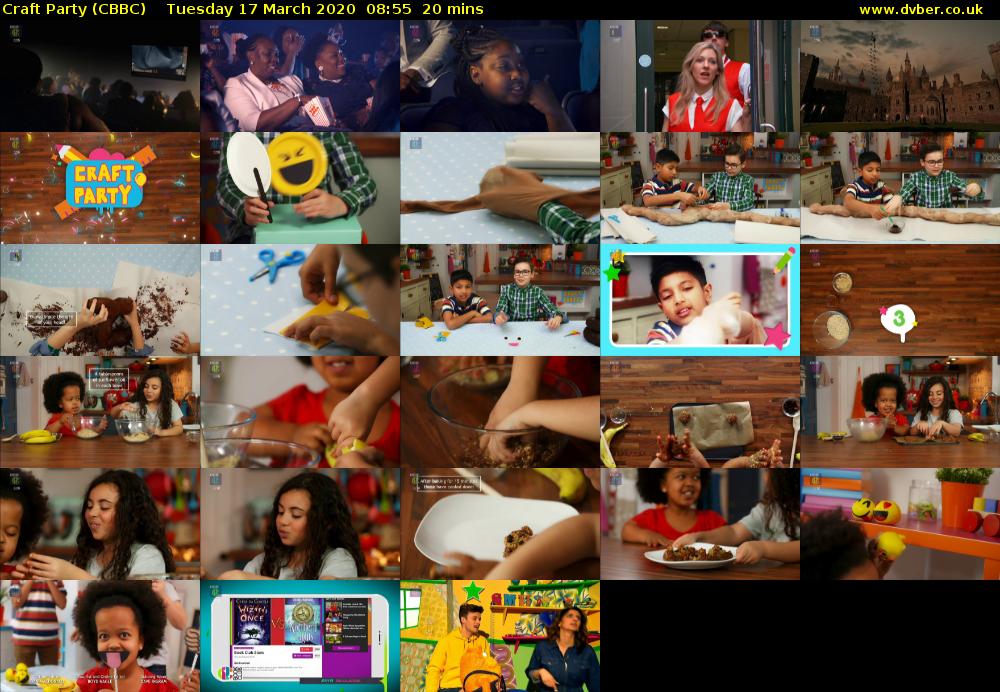 Craft Party (CBBC) Tuesday 17 March 2020 08:55 - 09:15