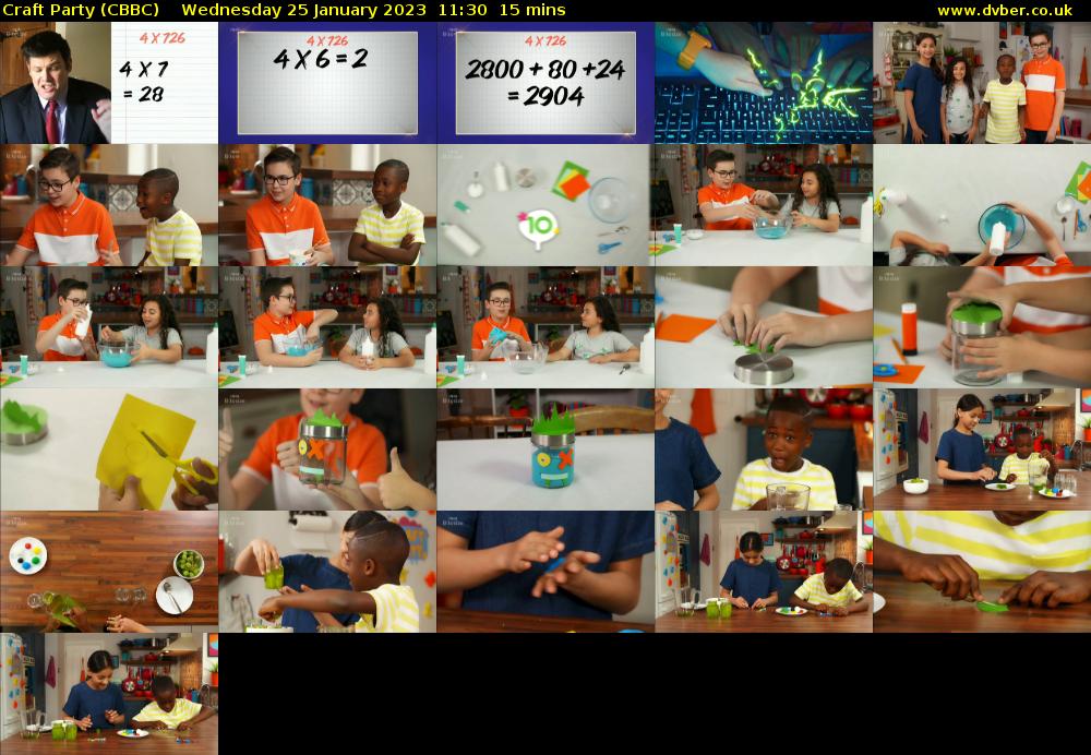 Craft Party (CBBC) Wednesday 25 January 2023 11:30 - 11:45