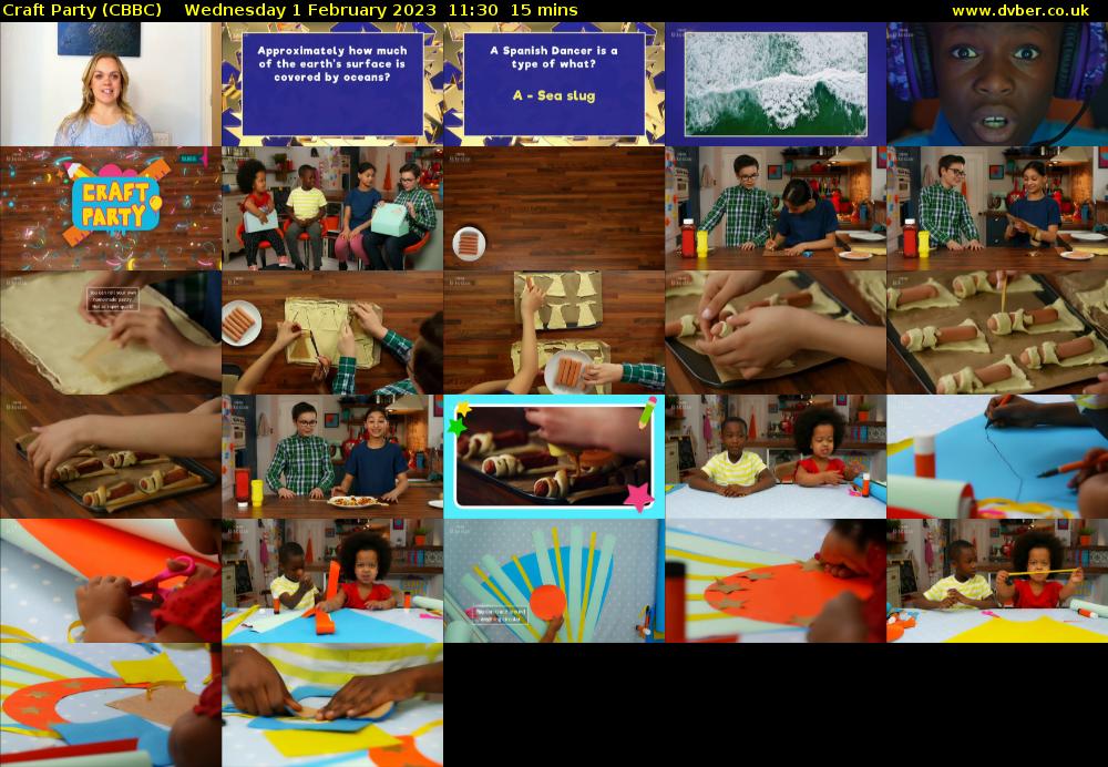 Craft Party (CBBC) Wednesday 1 February 2023 11:30 - 11:45