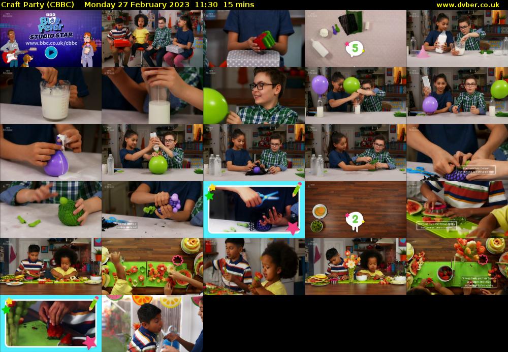Craft Party (CBBC) Monday 27 February 2023 11:30 - 11:45