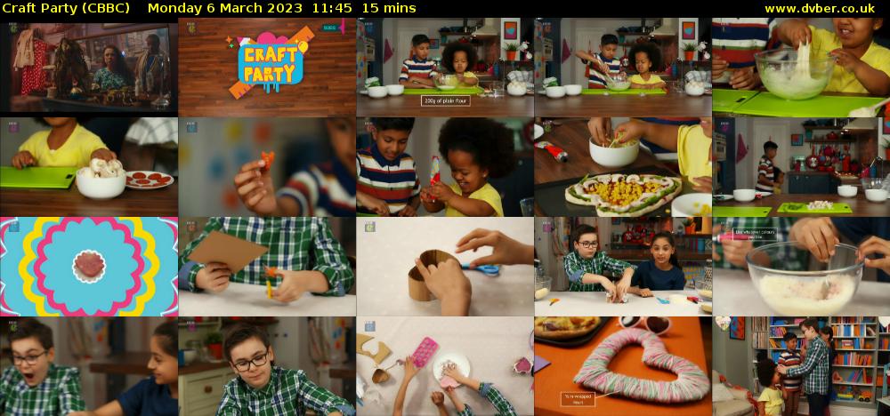 Craft Party (CBBC) Monday 6 March 2023 11:45 - 12:00