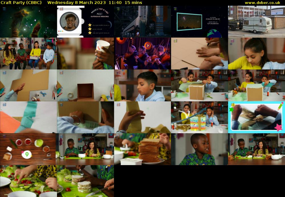 Craft Party (CBBC) Wednesday 8 March 2023 11:40 - 11:55