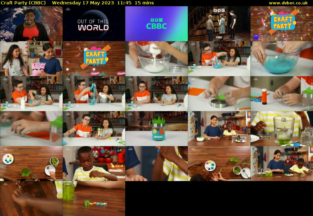 Craft Party (CBBC) Wednesday 17 May 2023 11:45 - 12:00