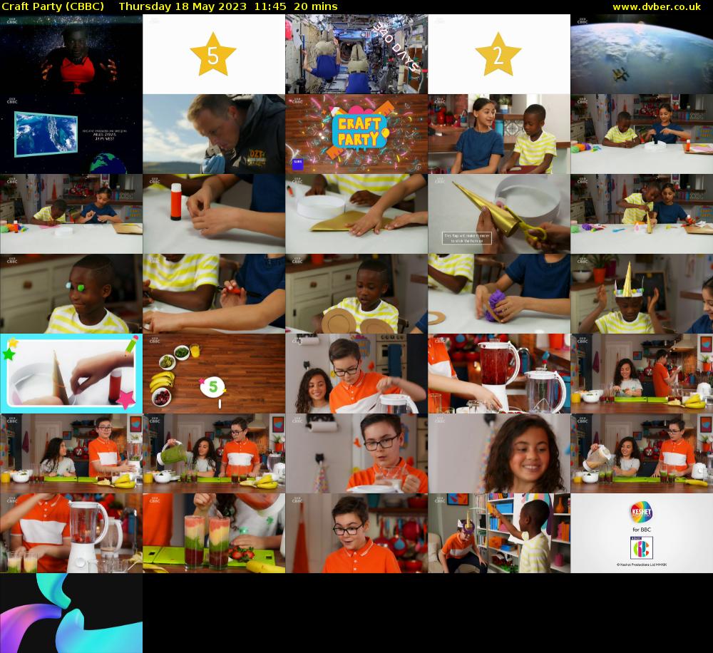 Craft Party (CBBC) Thursday 18 May 2023 11:45 - 12:05