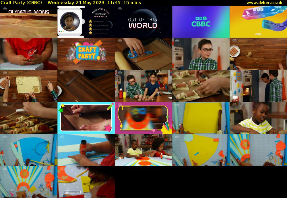 Craft Party (CBBC) Wednesday 24 May 2023 11:45 - 12:00