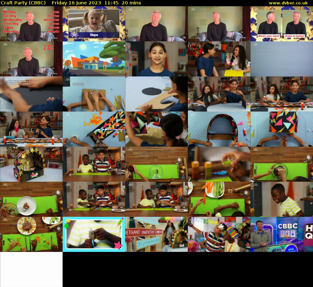 Craft Party (CBBC) Friday 16 June 2023 11:45 - 12:05