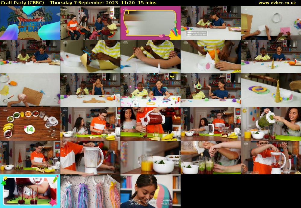 Craft Party (CBBC) Thursday 7 September 2023 11:20 - 11:35