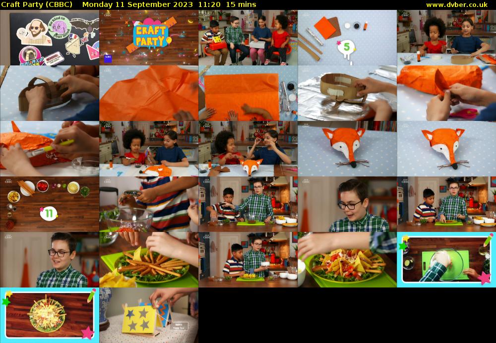 Craft Party (CBBC) Monday 11 September 2023 11:20 - 11:35