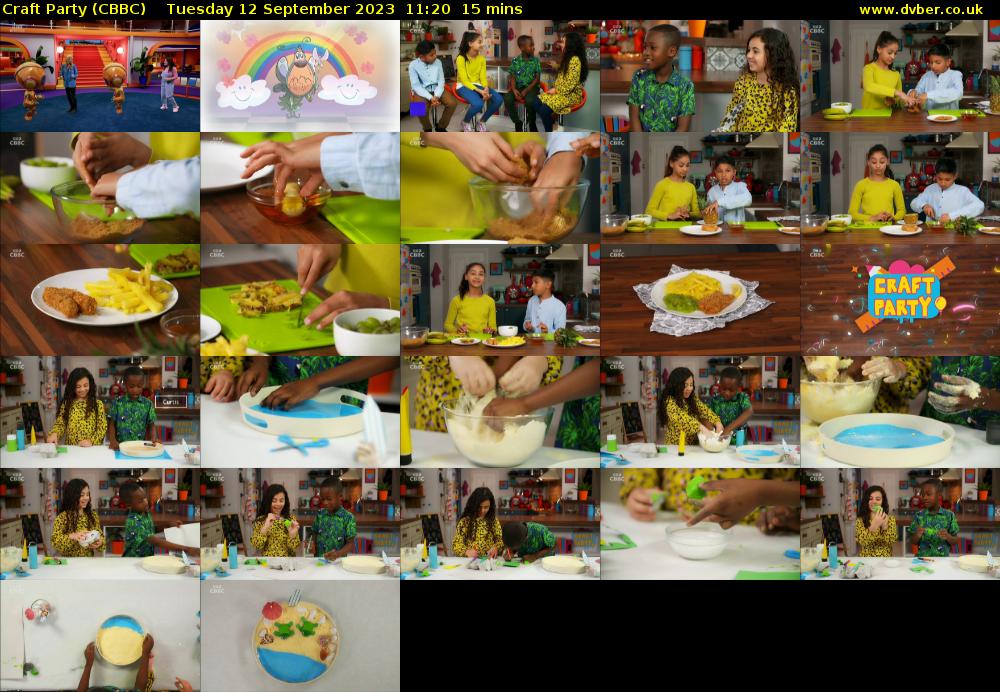 Craft Party (CBBC) Tuesday 12 September 2023 11:20 - 11:35