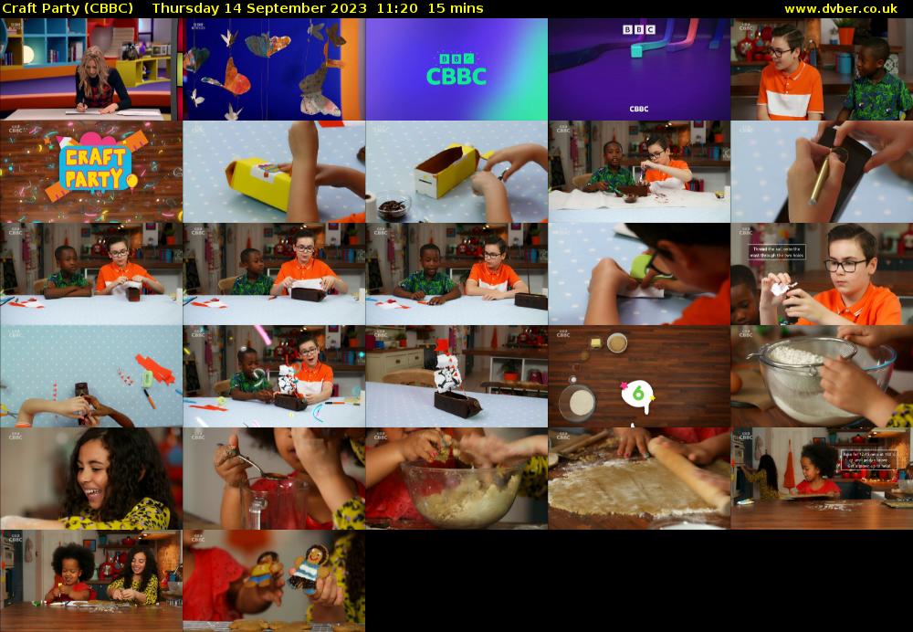 Craft Party (CBBC) Thursday 14 September 2023 11:20 - 11:35