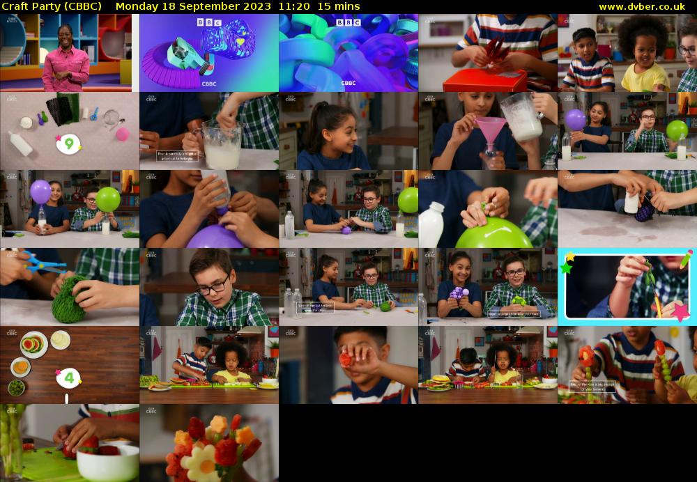 Craft Party (CBBC) Monday 18 September 2023 11:20 - 11:35