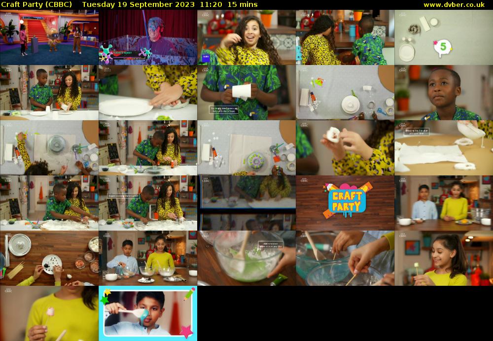 Craft Party (CBBC) Tuesday 19 September 2023 11:20 - 11:35