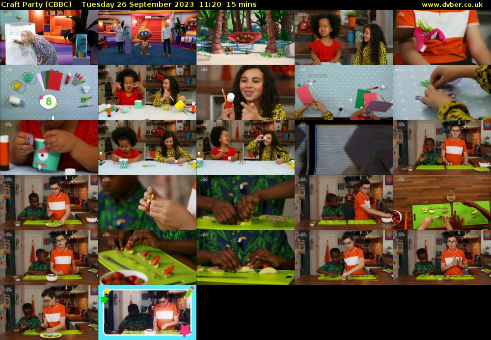 Craft Party (CBBC) Tuesday 26 September 2023 11:20 - 11:35